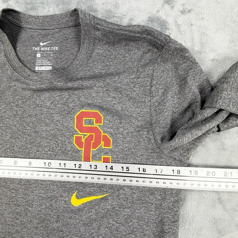 NWOT Nike USC Trojans Men's Small Gray Dri-FIT Long Sleeve Shirt NCAA